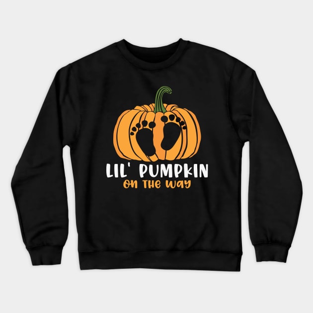 Little Pumpkin on the Way Crewneck Sweatshirt by MZeeDesigns